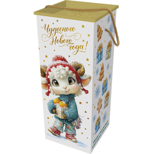 Коробка с металлизированной крышкой "Кучеряшки" , 800г