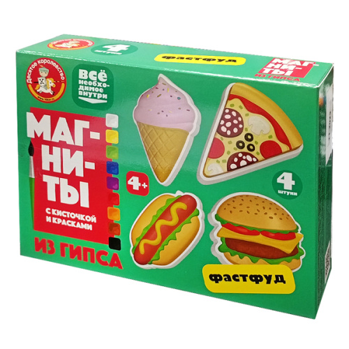 Магниты из гипса под роспись "Фастфуд" фото в интернет-магазине Glasker