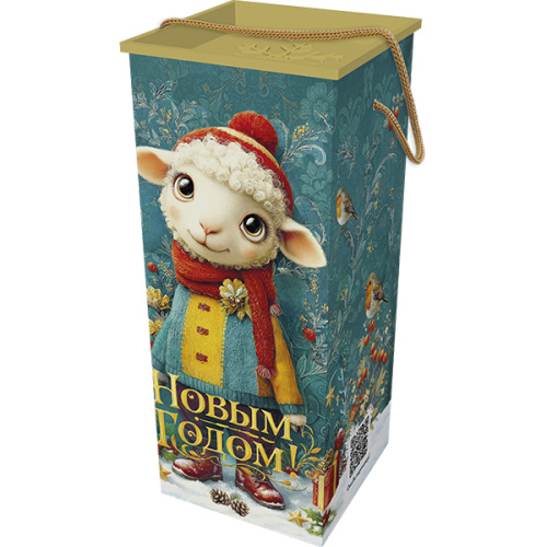 Коробка с металлизированной крышкой "Изумруд", 800г