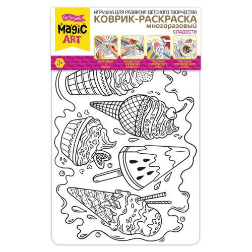 Коврик-раскраска многоразовый "Сладости" фото в интернет-магазине Glasker