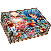 Шкатулка Дед Мороз и Снегурочка, 800г