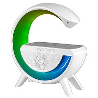 Портативная акустика RGB с беспроводной зарядкой BT-2301 белый